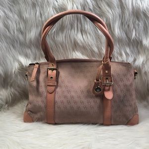 Authentic Dooney & Bourke Pink Satchel Fabric Bag